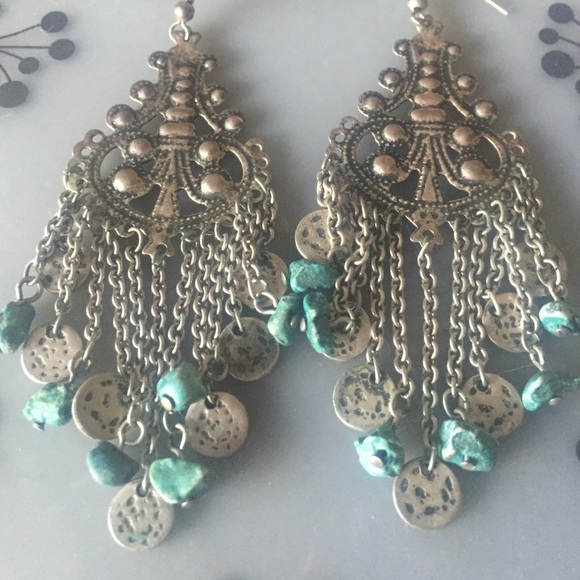 Navajo Sterling Silver and Turquoise Drop Earrings | Shop  silver and turqouise earrings