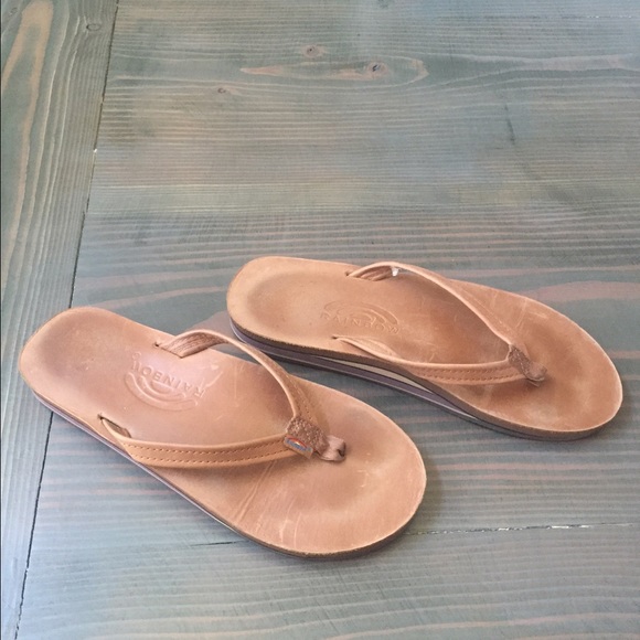 Rainbow flip flops