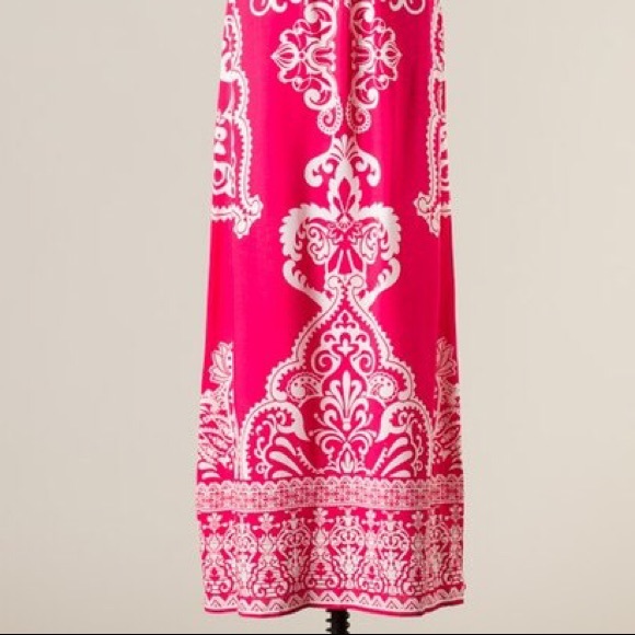Flying Tomato Pink Halter Print Maxi Dress - Picture 3 of 4