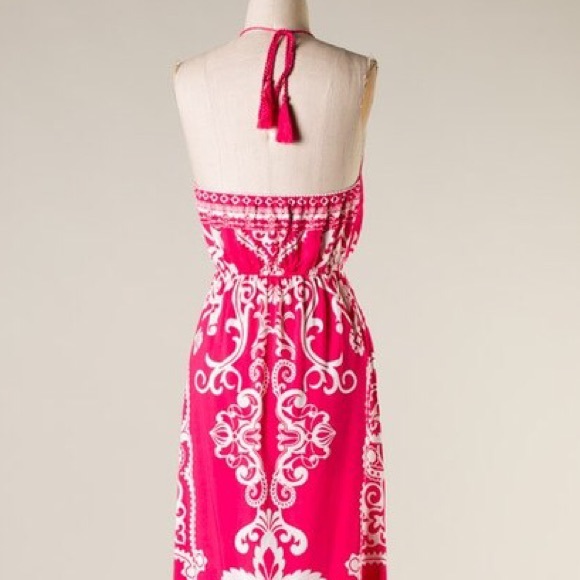Flying Tomato Pink Halter Print Maxi Dress - Picture 4 of 4