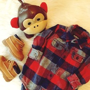 Infant boys flannel onesie