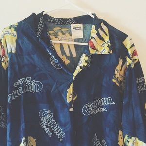 Corona Print Hawaiian Shirt