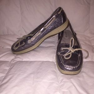 Sperry Top-sider sliver metallic boat shoes