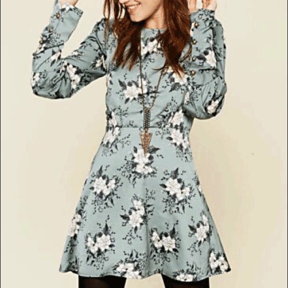 NEW FREE PEOPLE Parker Sage Floral Mini Dress