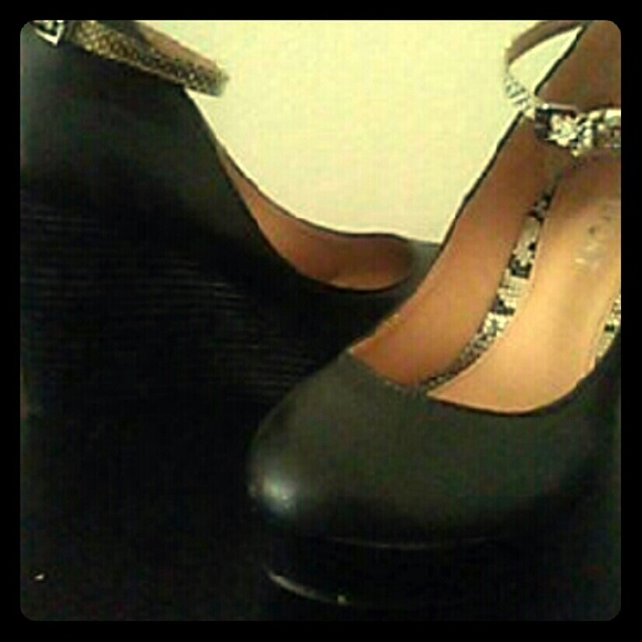Black Platform Wedges by Report