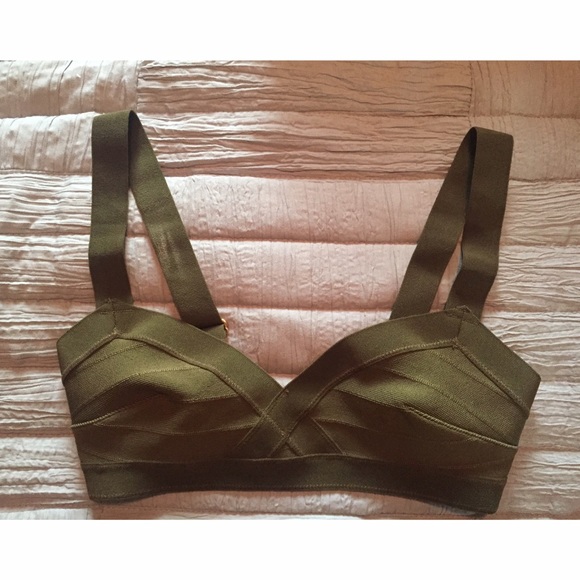 NWOT Army Green Bikini Top