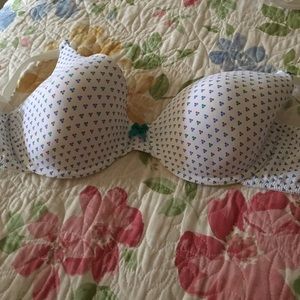 Blue polka dot bra