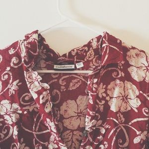 VINTAGE Sleeveless Hawaiian Print Top