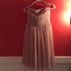 Light pink strapless semi formal dress