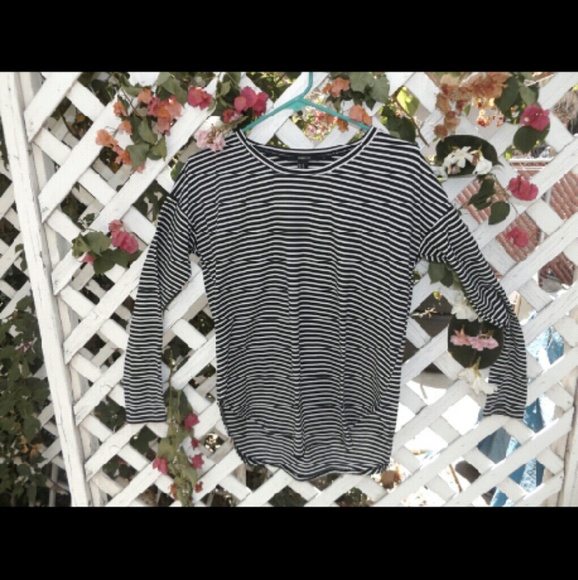 Striped High Low Blouse