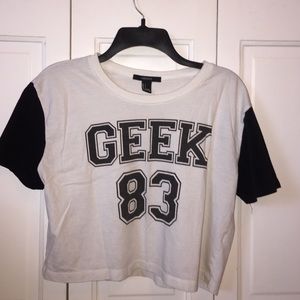FOREVER 21 geek shirt varsity letters