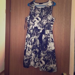 Black and white floral dress