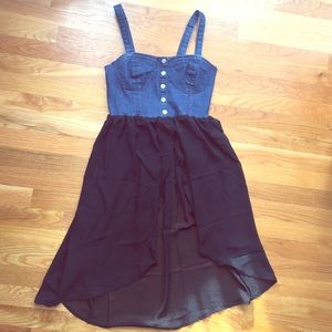 Forever 21 jean/sheer button down dress
