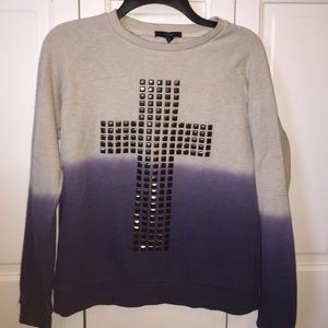 FOREVER 21 studded cross sweater