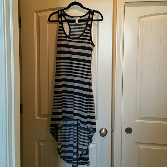 Blue/gray striped dress
