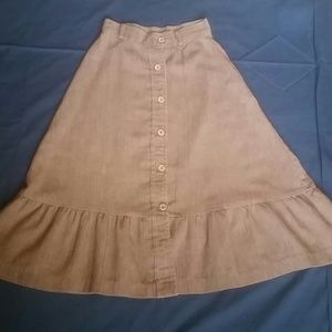 Vintage 70s Hipster Ruffle Skirt (maroon color)