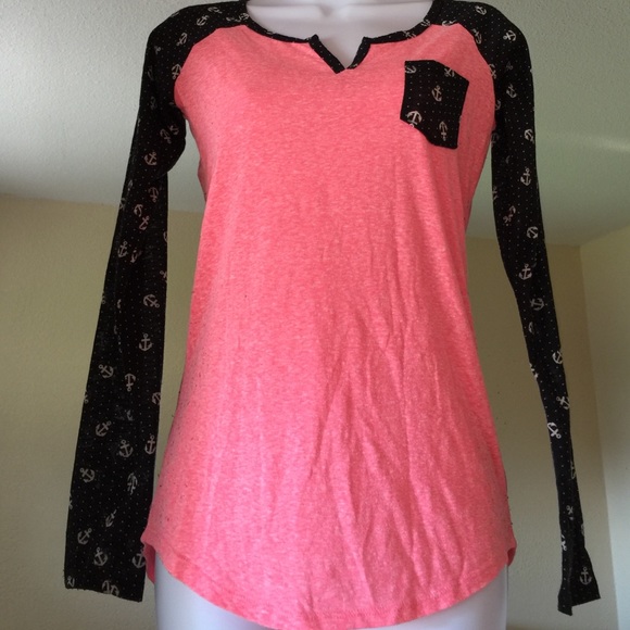Pink anchor sleeved shirt size small