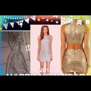 TOBI Silver multi colored sequin short dress