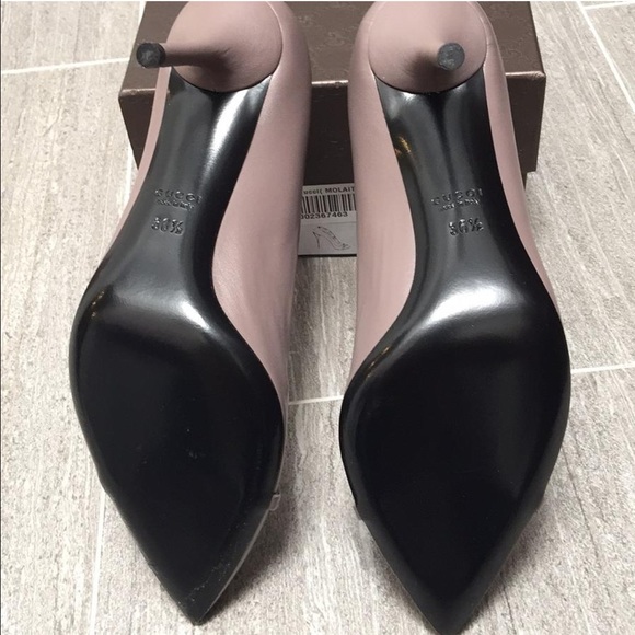 Gucci leather Nappa Moorea New Mauve heels, 36.5 - Picture 2 of 3