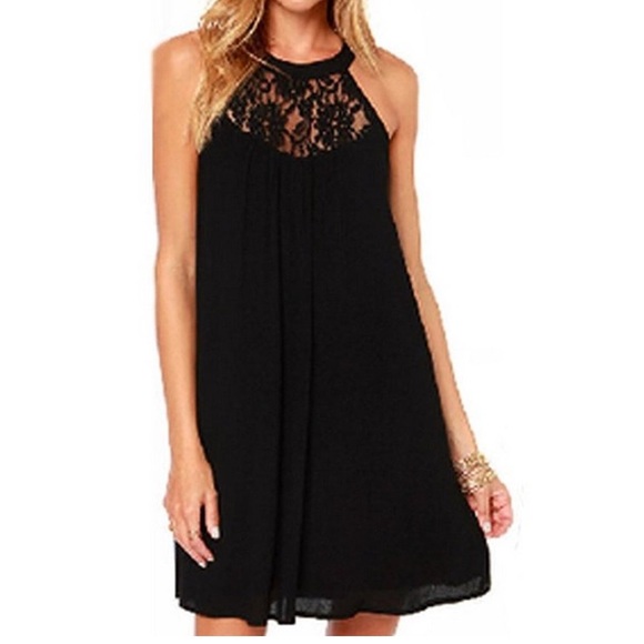 Dresses & Skirts - 🎉HP🎉 Black sleeveless lace chiffon party dress