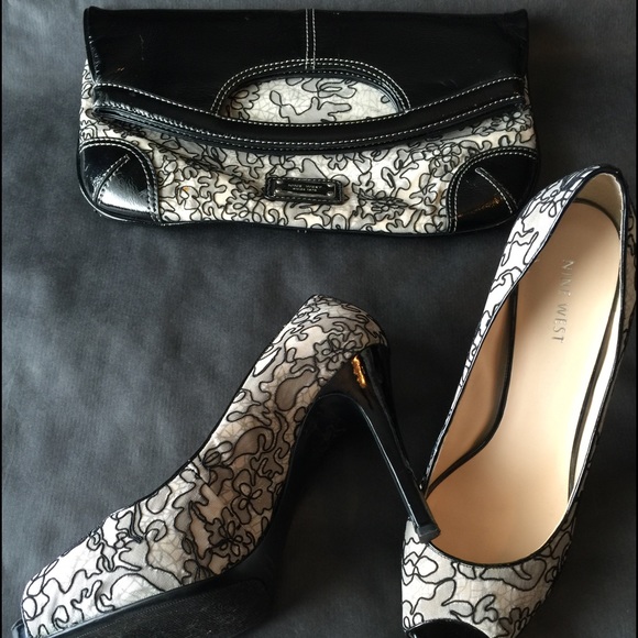 Nine West Matching clutch and size 9.5 heels.