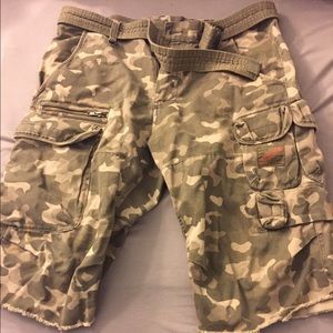 Abercrombie and Fitch camouflage shorts.