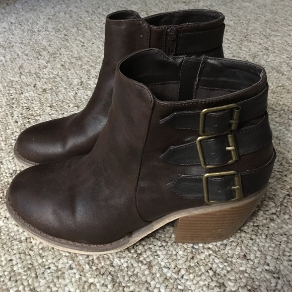 Maurice's Brown Booties with Buckles