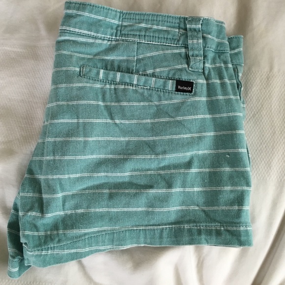 Blue and white striped Hurley shorts