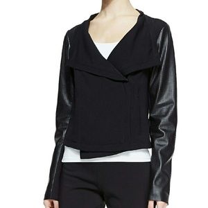 NWT! T Tahari Black Faux Leather Blazer/Jacket