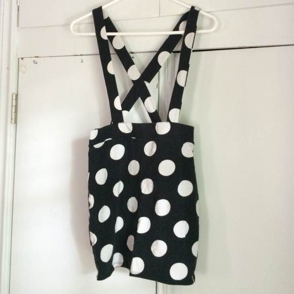 Forever 21 Polkadot Skirt w/ Suspenders NWOT