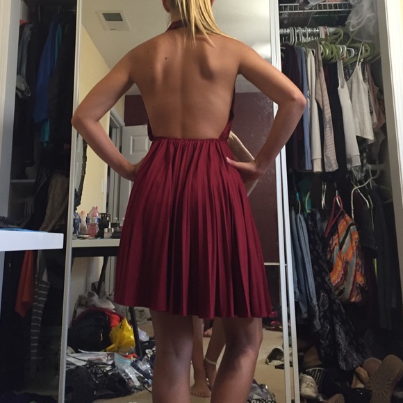 Red Halter Dress - Picture 2 of 3