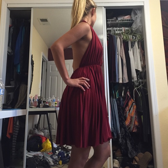 Red Halter Dress - Picture 3 of 3