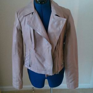 NWT Express faux leather moto jacket in dusty rose