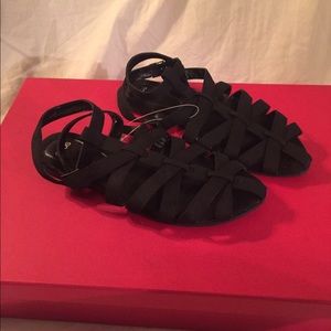 ASOS FALCON Gladiator Flat Sandals - Black, Size 9