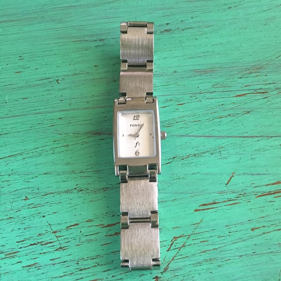 Silver Fossil Watch