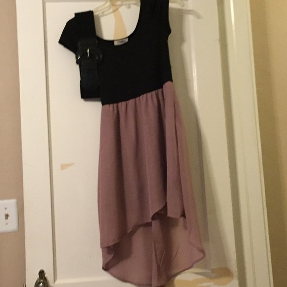 Black and Purple high-low dress