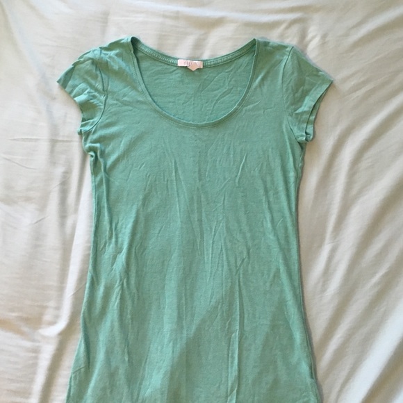 Light Teal Scoop Neck Tee