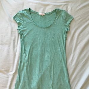 Light Teal Scoop Neck Tee