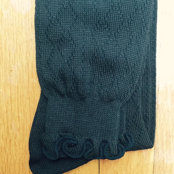 tall black ruffled knee socks