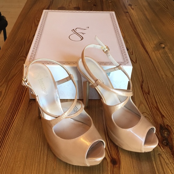 Flounce Shoes - Flounce Dazzle Strappy Heels-blush/ nude