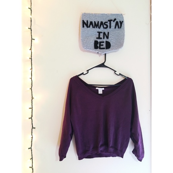 Purple, off the shoulder sweater