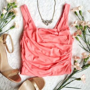 {Express} Pink Ruched Tank Top