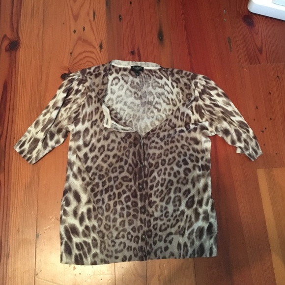 Talbots sweater leopard print