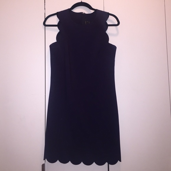 J. Crew Navy Scallop Dress