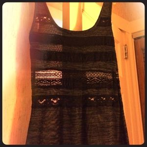 Black lace detailed dress - small