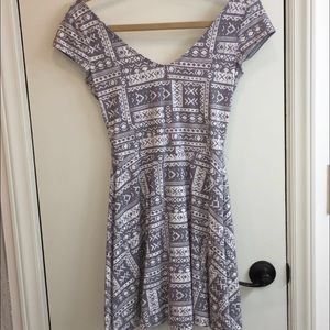 Grey and white Hollister skater dress