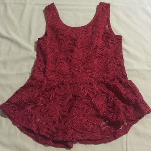 laced red tank top