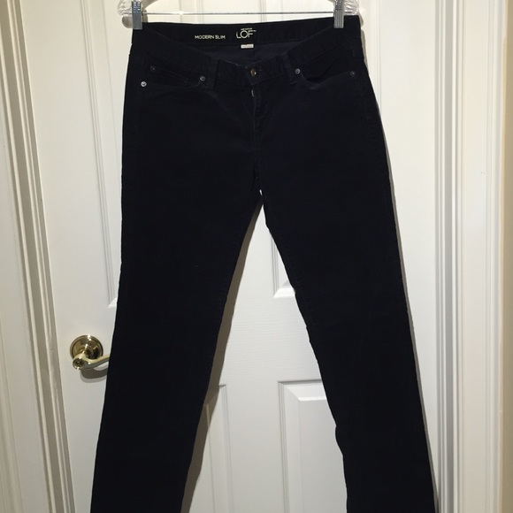 Ann Taylor Loft modern slim navy corduroy 10