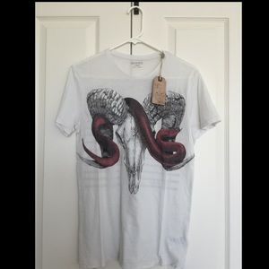 NWT AllSaints Serpents and snakes white tee