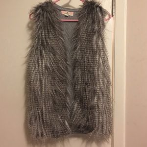 Faux feather vest